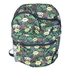 Pixilated Camo/Atari Print Backpack/Book Sack